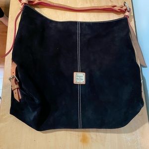 Dooney & Bourke Large Black Suede Hobo Bag